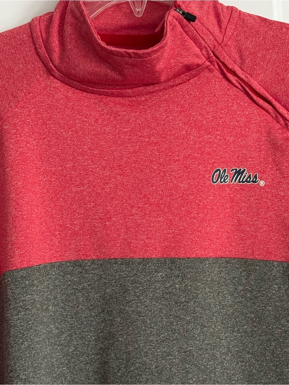Ole Miss Rebels collegiate colorblock pullover quarter zip mock neck top NEW - Picture 3 of 5